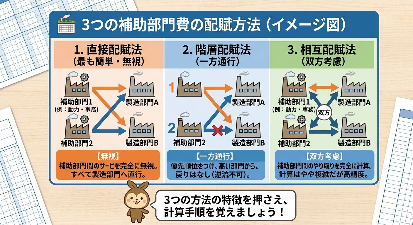 【本日の疑問】補助部門費の配賦方法を教えて